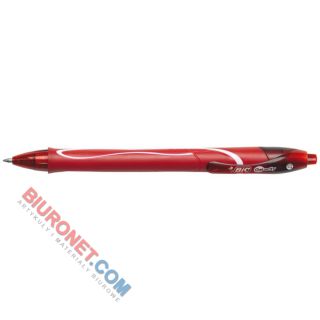 Długopis żelowy automatyczny Bic Gelocity Quick Dry, końcówka 0,7 mm, szybkoschnący tusz czerwony