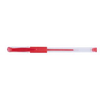 Długopis żelowy ze skuwką i gumowym uchwytem Office Products, kartonik 50 sztuk, końcówka 0,5 mm czerwony