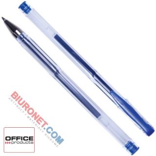 Długopis żelowy ze skuwką Office Products Classic, kartonik 50 sztuk, końcówka 0,7 mm niebieski