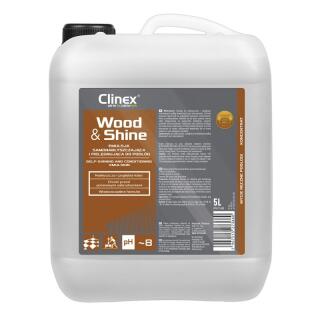 Emulsja samonabłyszczająca i pielęgnująca podłogi CLINEX Wood&Shine, chroni przed ubrudzeniem 5L