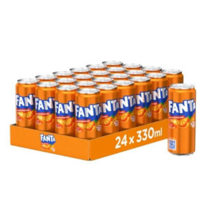 Fanta 0,33L, pomarańczowy napój gazowany, w puszce 24 sztuki