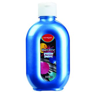 Farba plakatowa metaliczna KEYROAD Poster Paint Metallic 300 ml niebieski