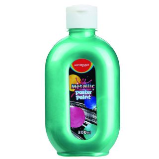 Farba plakatowa metaliczna KEYROAD Poster Paint Metallic 300 ml zielony