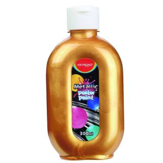 Farba plakatowa metaliczna KEYROAD Poster Paint Metallic 300 ml złota