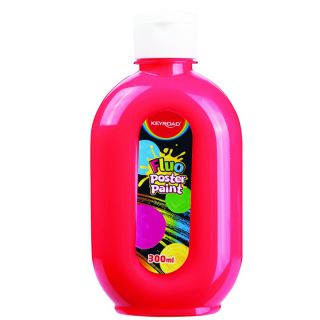 Farba plakatowa neonowa KEYROAD Poster Paint Fluo 300 ml, fluorescencyjna czerwony