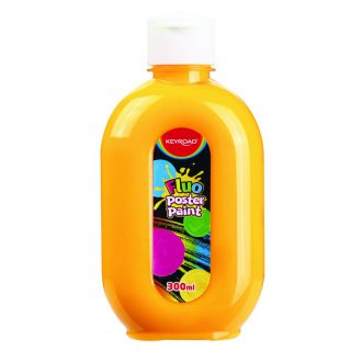 Farba plakatowa neonowa KEYROAD Poster Paint Fluo 300 ml, fluorescencyjna pomarańczowy