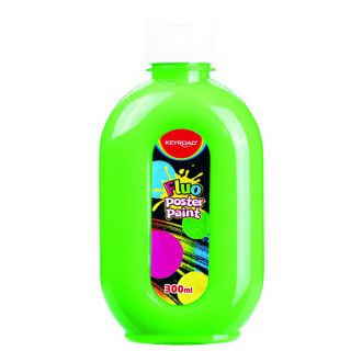 Farba plakatowa neonowa KEYROAD Poster Paint Fluo 300 ml, fluorescencyjna zielony