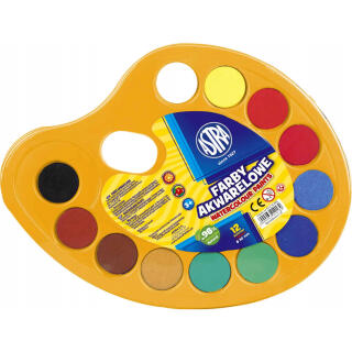 Farby akwarelowe na paletce Astra kolor 30 mm 12 kolorów