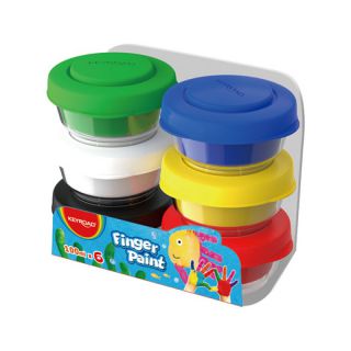 Farby do malowania palcami KEYROAD, plastikowe słoiczki 100 ml 6 kolorów