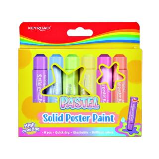 Farby plakatowe w sztyfcie pastelowe kolory 10 g KEYROAD Pastel, pudełko 6 kolorów