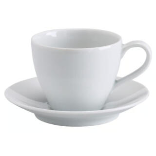 Filiżanka ceramiczna 200 ml IKEA Vardera, biała ze spodkiem 1 sztuka