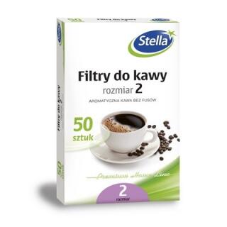 Filtry do kawy rozmiar 2 Stella, brązowe 50 sztuk