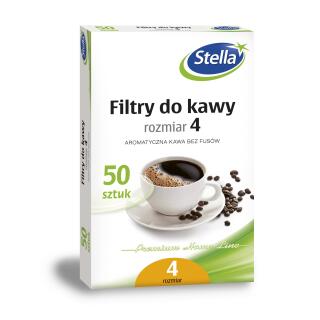 Filtry do kawy rozmiar 4 Stella, brązowe 50 sztuk
