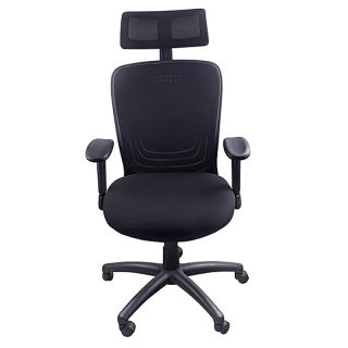 Fotel biurowy obrotowy z zagłówkiem Santorini Office Products czarny