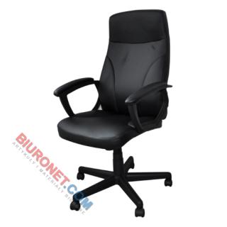 Fotel biurowy tapicerowany ekoskórą Crete Office Products, obrotowy z mechanizmem TILT czarny