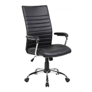 Fotel biurowy tapicerowany ekoskórą Ibiza Office Products, obrotowy z mechanizmem TILT czarny