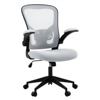 Fotel biurowy z siatkowym oparciem i piankowym siedziskiem Chios Office Products, obrotowy z mechanizmem motylkowym szary