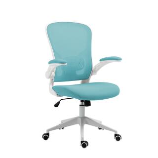 Fotel biurowy z siatkowym oparciem i piankowym siedziskiem Chios Office Products, obrotowy z mechanizmem motylkowym turkusowy