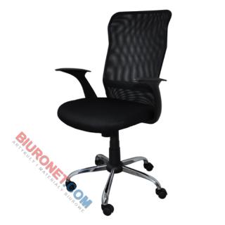 Fotel biurowy z siatkowym oparciem Rhodos Office Products, obrotowy z mechanizmem TILT czarny