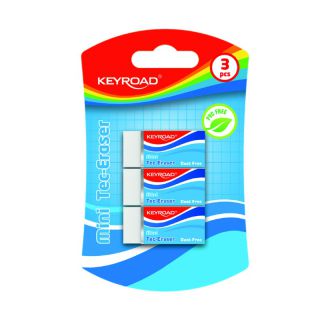 Gumka szkolna do ścierania KEYROAD Mini Tec-Eraser, niepyląca 3 sztuki