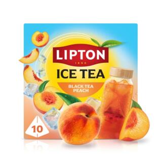 Herbata czarna do parzenia na zimno Lipton Ice Tea Brzoskwinia, torebki piradmidki bez sznureczków 10 torebek