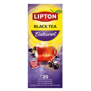 Herbata czarna Lipton Feel Good Selection Refresh Blackcurrant, aromatyzowana, torebki w kopertach 25 kopert