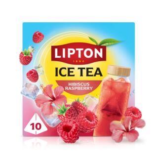 Herbata owocowa do parzenia na zimno Lipton Ice Tea Malina Hibiskus, torebki piradmidki bez sznureczków 10 torebek