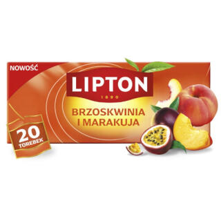 Herbata owocowa Lipton Brzoskwinia i Marakuja, torebki ze sznureczkami 20 torebek