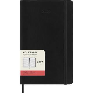 Kalendarz książkowy format 13x21 cm dzienny 2027 Moleskine Classic Planner Large, oprawa miękka czarny