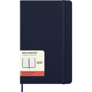 Kalendarz książkowy format 13x21 cm dzienny 2027 Moleskine Classic Planner Large, oprawa twarda sapphire blue