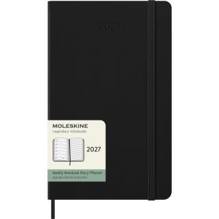 Kalendarz książkowy format 13x21 cm układ tygodniowy 2027 Moleskine Classic Planner Large, oprawa twarda czarny