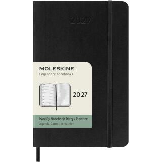 Kalendarz książkowy format 9x14 cm tygodniowy 2027 Moleskine Classic Planner Pocket, oprawa miękka czarny