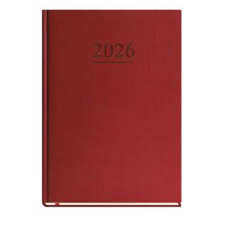 Kalendarz książkowy format B5 rozkład tygodniowy 2027 Michalczyk i Prokop Klasyczny T-221V, registry drukowane bordowa okładka