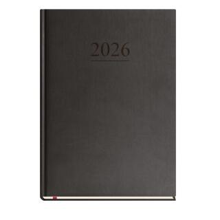 Kalendarz książkowy format B5 rozkład tygodniowy 2027 Michalczyk i Prokop Klasyczny T-221V, registry drukowane czarna okładka