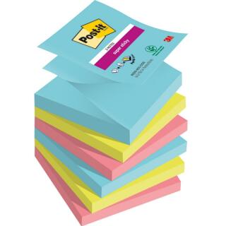 Karteczki harmonijkowe Post-it Super Sticky Z-Notes 76 x 76 mm, kolekcja Cosmic, 3 kolory bloczków 6 x 90 kartek