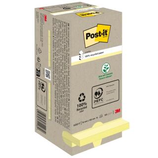 Karteczki harmonijkowe Post-it Z-Notes Ekologiczne 76 x 76 mm, żółte bloczki 16 x 100 kartek