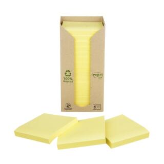 Karteczki samoprzylepne Post-it 76 x 76 mm, ekologiczne, żółte bloczki 16 x 100 kartek