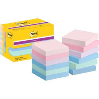 Karteczki samoprzylepne Post-it Super Sticky 47,6 x 47,6 mm, kolekcja Soulful, 5 kolorów bloczków 12 x 90 kartek