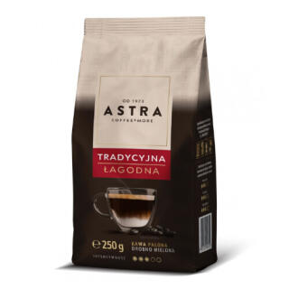 Kawa mielona Astra Łagodna Tardycyjna, palona, drobno mielona 250 g