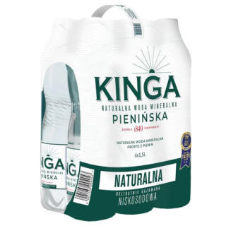 Kinga Pienińska 1,5L x 6 sztuk, woda wysoko zmineralizowana niskosodowa, w butelkach PET naturalna