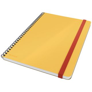 Kołonotatnik Leitz Cosy B5, 80 kartek w kratkę, miękka oprawa z gumką ciepły żółty