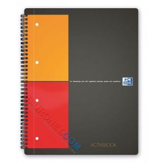Kołozeszyt z przekładką Oxford International ActiveBook A5+, w kratkę, plastikowa oprawa 80 kartek