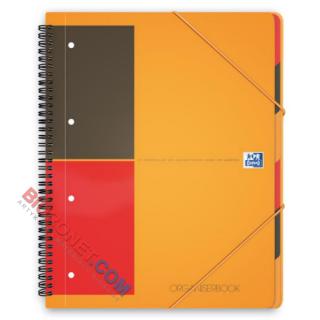 Kołozeszyt z teczką i przekładkami Oxford International OrganiserBook A4+, w kratkę, plastikowa oprawa 80 kartek