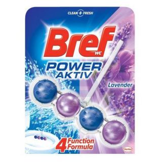 Kostka toaletowa Bref Power Aktiv Lavender 50 g, zawieszka do WC 1 sztuka