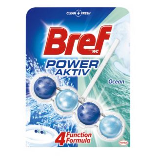 Kostka toaletowa Bref Power Aktiv Ocean 50 g, zawieszka do WC 1 sztuka