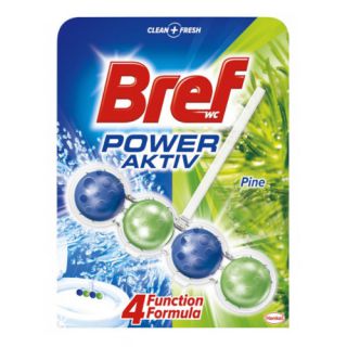 Kostka toaletowa Bref Power Aktiv Pine 50 g, zawieszka do WC 1 sztuka