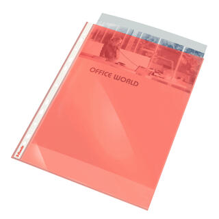 Koszulki krystaliczne Esselte A4 / 55 mikronów, kolor czerwony, w folii 10 sztuk