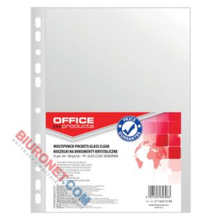 Koszulki krystaliczne Office Products A4 / 55 mikronów, w folii 100 sztuk