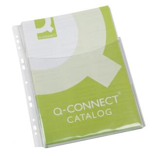 Koszulki poszerzane Q-Connect 3/4 A4 / 180 mikronów, krystaliczne, na katalogi, w folii 5 sztuk