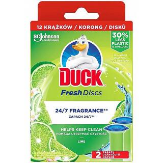 Krążki żelowe toaletowe wkład uzupełniający Duck Fresh Discs Lime, kostka do WC 12 sztuk
